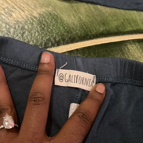 • Blue Biker Short and Bra Crop Top Set - Picture 3 of 8